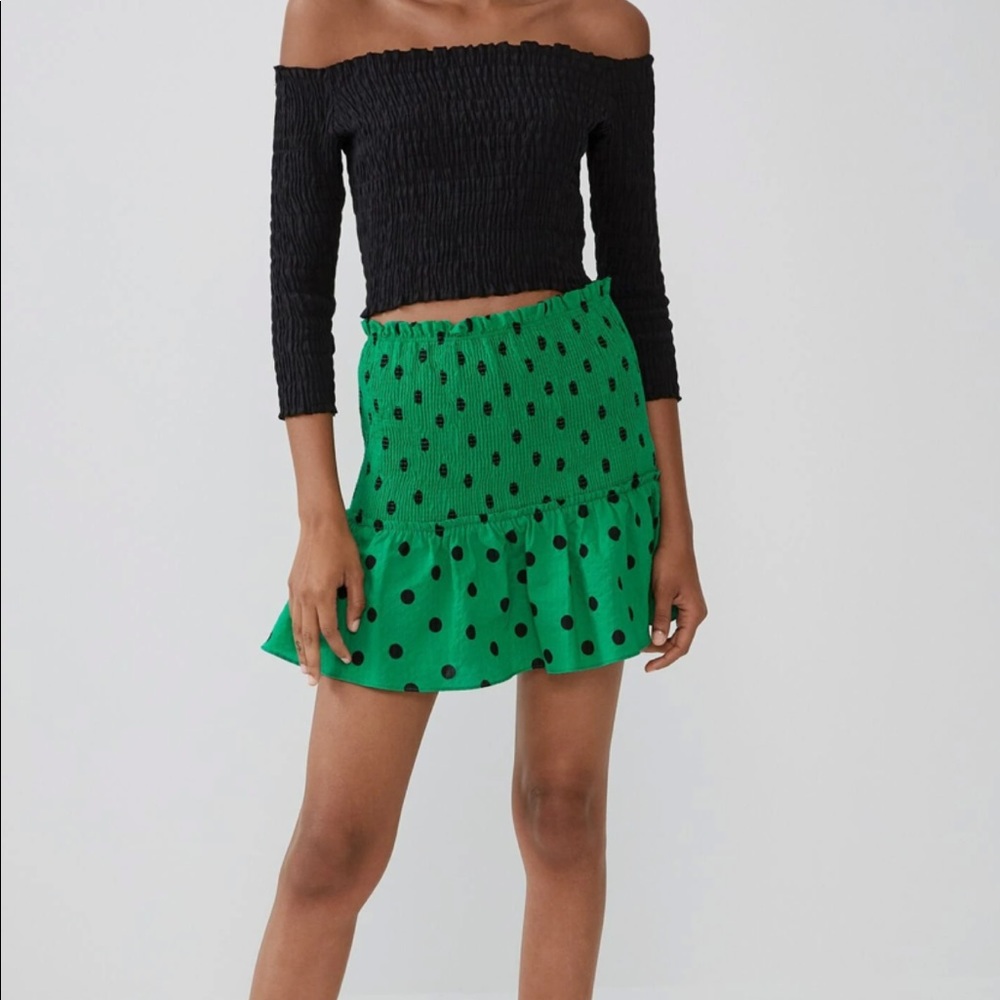 Zara polka dot mini skirt size small